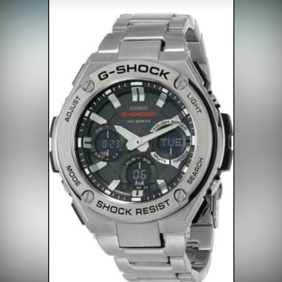 Casio G Shock Men’s Quarts Watch with Stainless Steel...